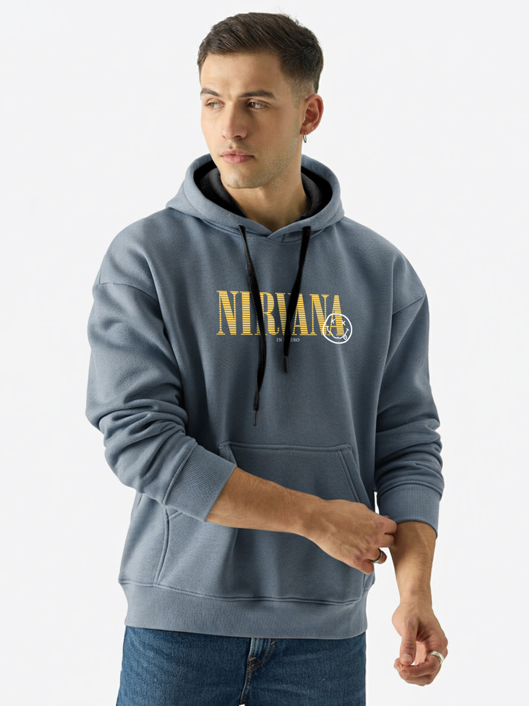 OVERSIZED HOODIE - Nirvana Oversized Hoodie - Metallic Grey