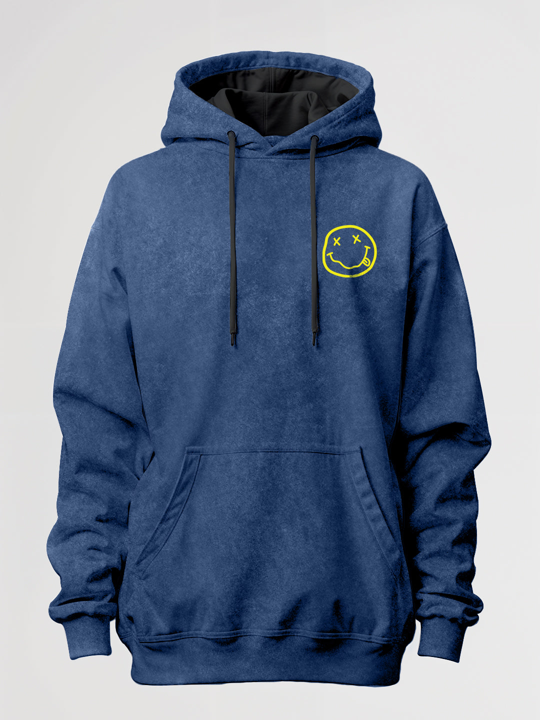 Nirvana Acid Wash Oversized Hoodie - Royal Blue