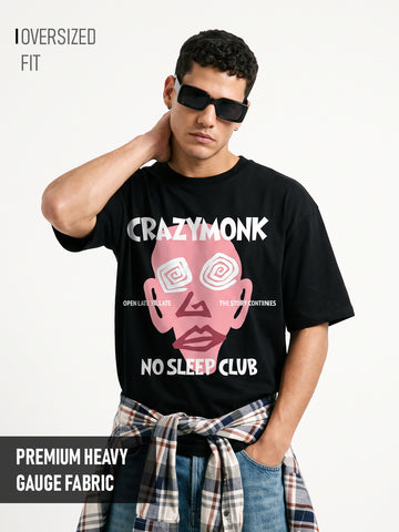 No Sleep Club Oversized T-Shirt - Black