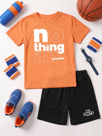 Kids - No Limits Orange Top & Black Bottom Set