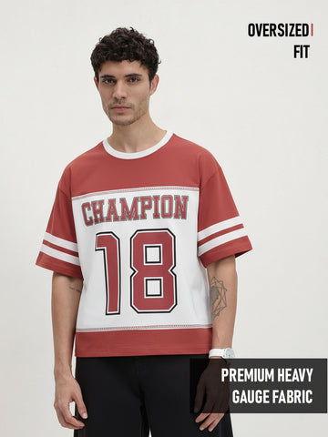 OG Champ 18 Oversized T-Shirt- Red & White
