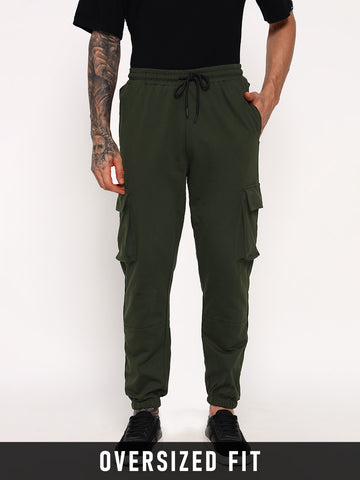 Central Stellar Oversized Cargo Joggers - Green