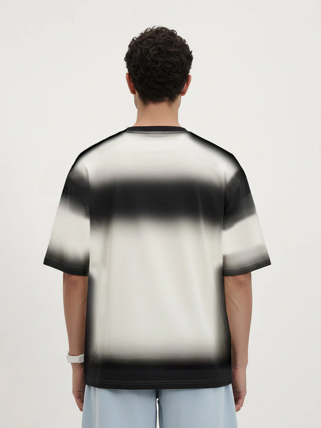 Plain - Obsidian Haze Spray Effect Oversized T-Shirt - Off White