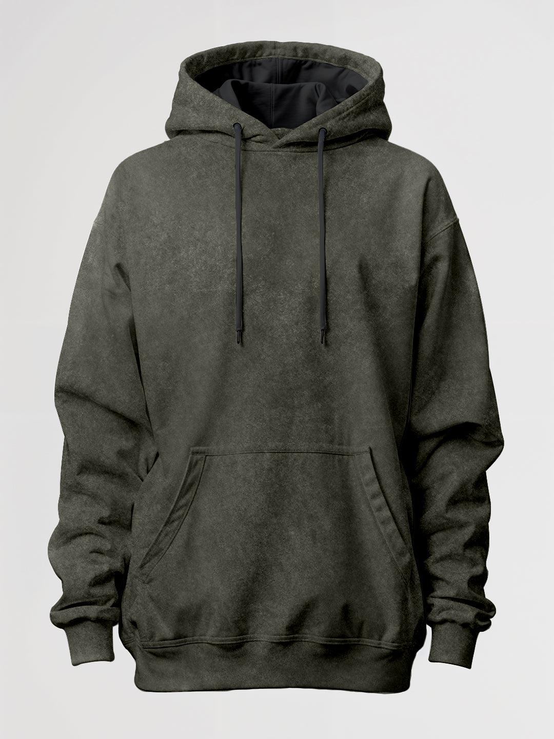 Plain Olive Green Acid Wash Oversized Hoodie