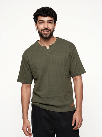 Olive Drift Oversized T-Shirt - Olive Green
