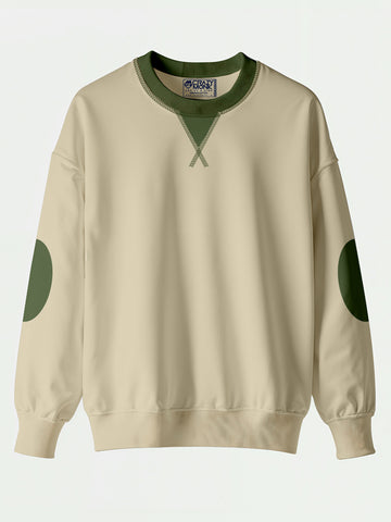 Olive Beige Oversized Sweatshirt