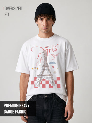 Paris Je Taime Oversized T-Shirt - White