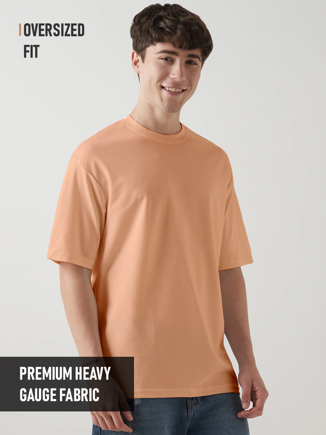 Plain Peach Fuzz Oversized T-Shirt - Peach Fuzz