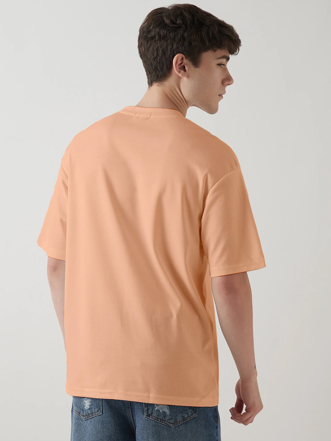 Plain Peach Fuzz Oversized T-Shirt - Peach Fuzz