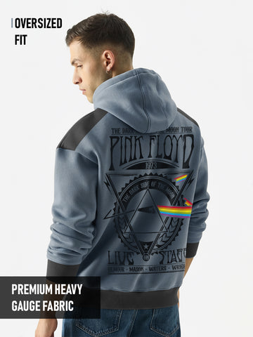 Pink Floyd Oversized Hoodie - Metallic Grey & Black