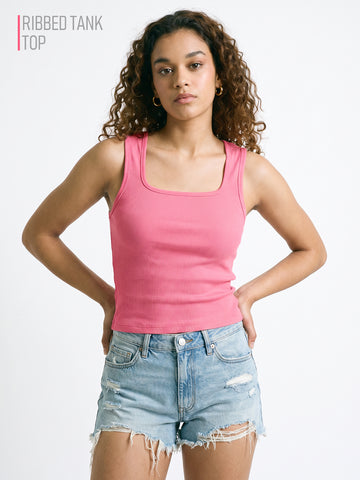 Women's Plain Tank Top - Pink