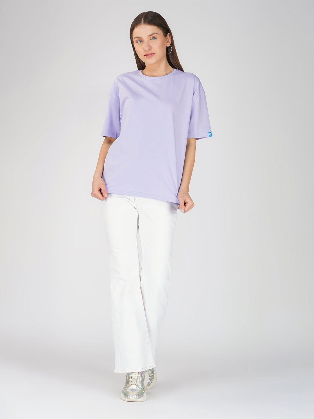 Plain Lavender  Women Oversized T-Shirt