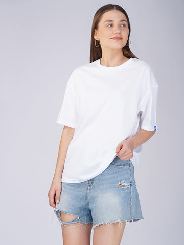Plain White  Women Oversized T-Shirt