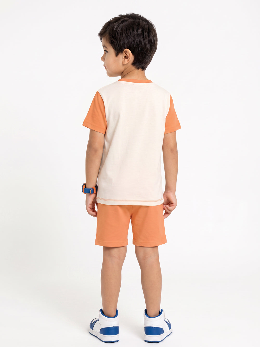 Kids - Play to Win Off White Orange Top & Orange Bottom Set