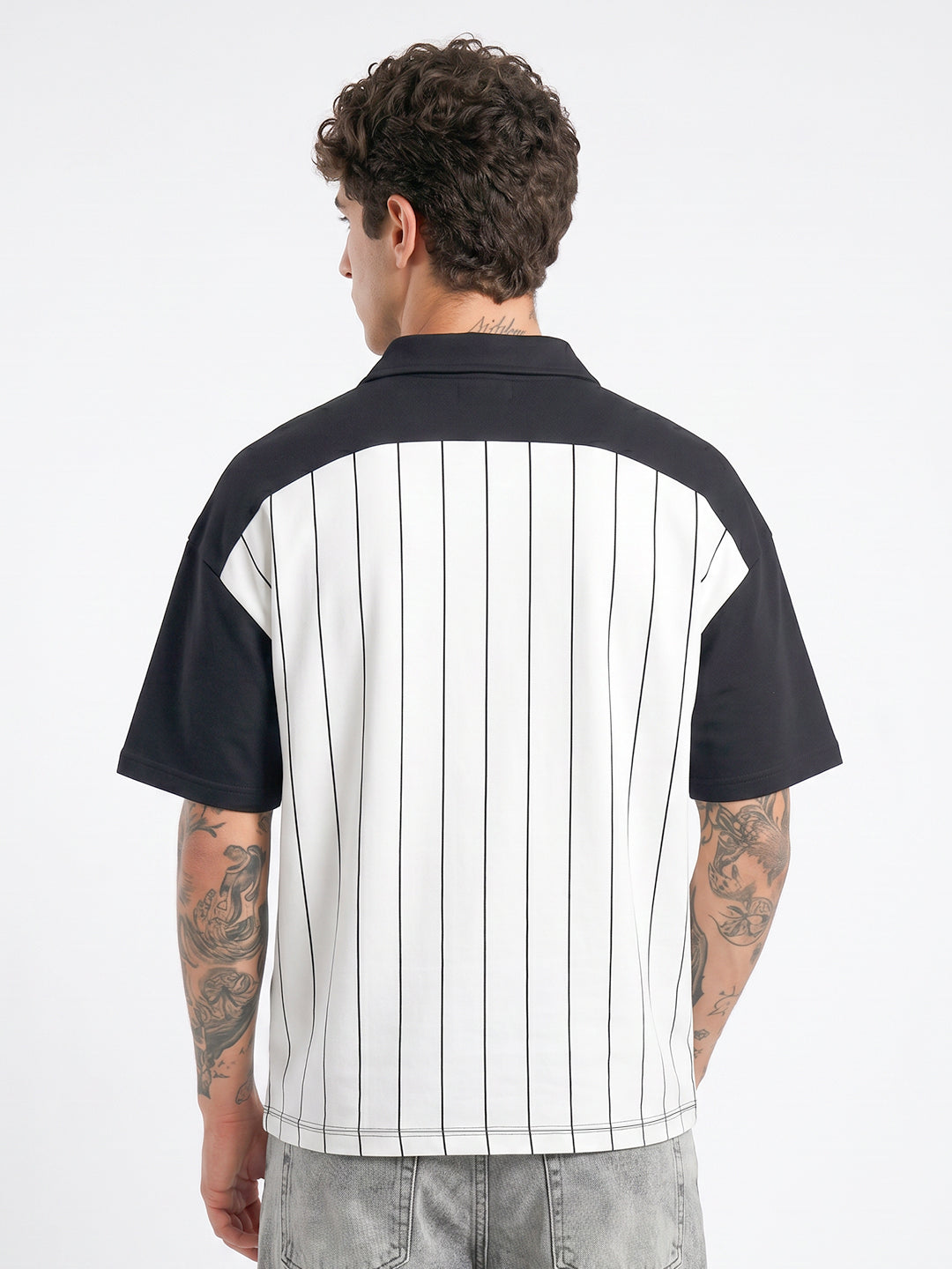 Polo - LA CM Originals Oversized Polo T-Shirt - White & Black