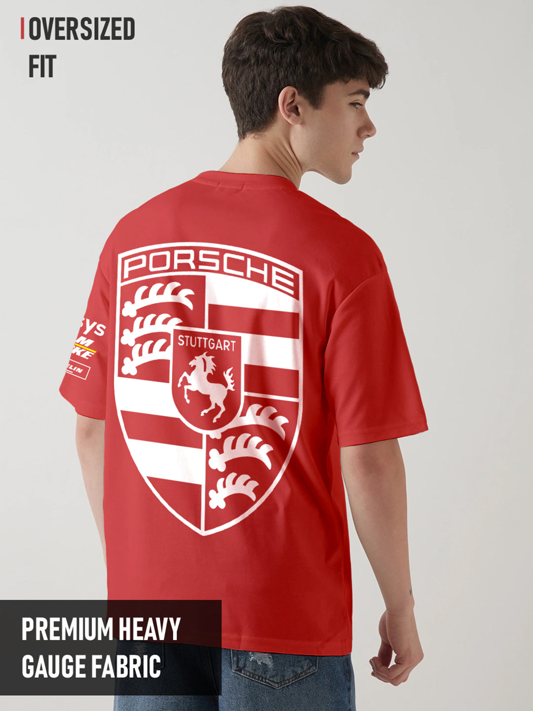 Porsche penske F1 Oversized T-Shirt-Shirt - Red