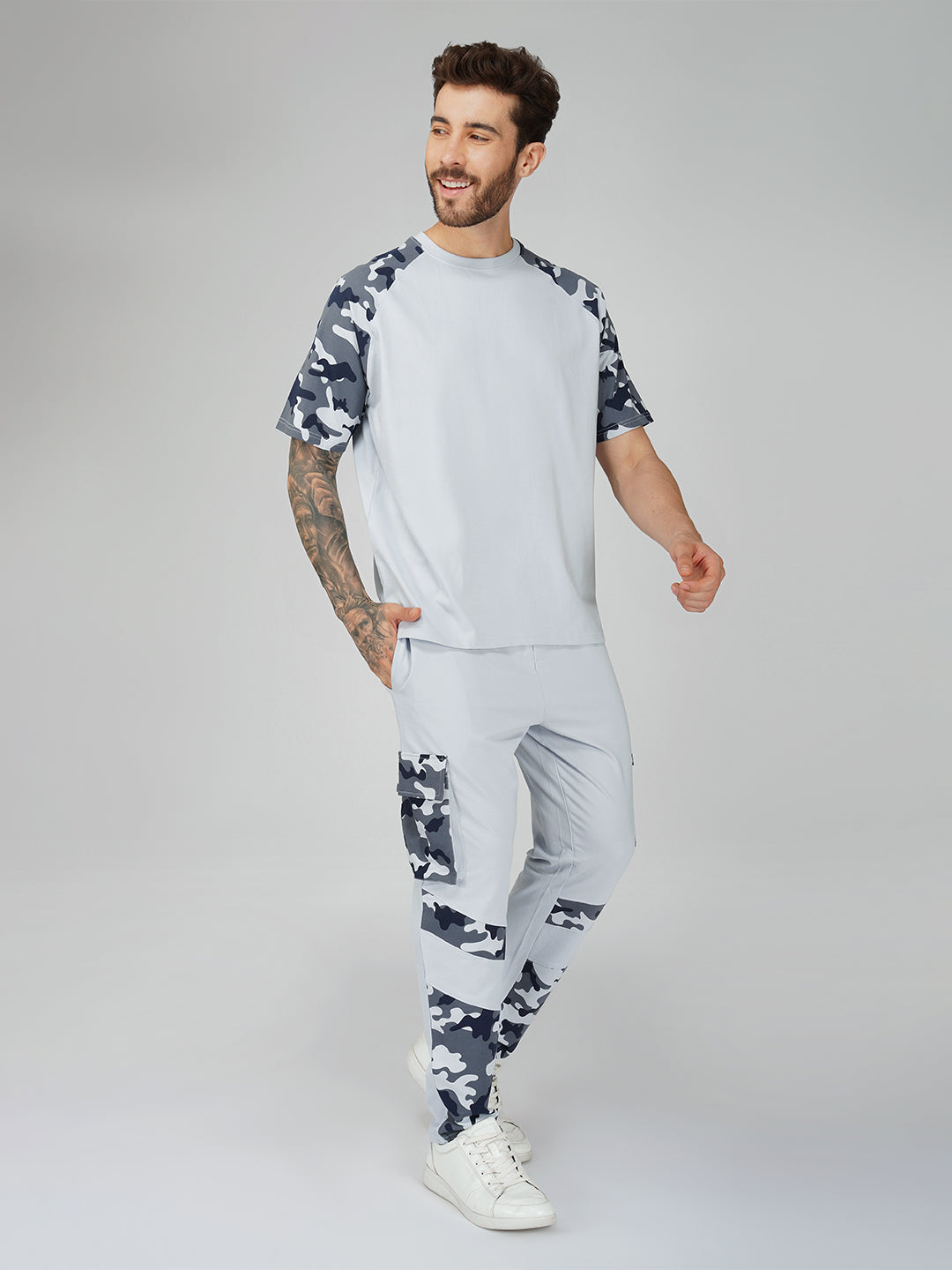 Powder Blue Camo Men's Co-Ord Set