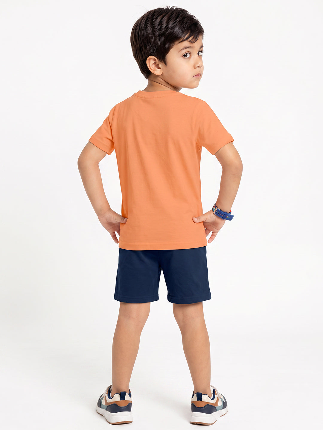 Kids - Power Crusher Orange Top & Navy Blue Bottom Set
