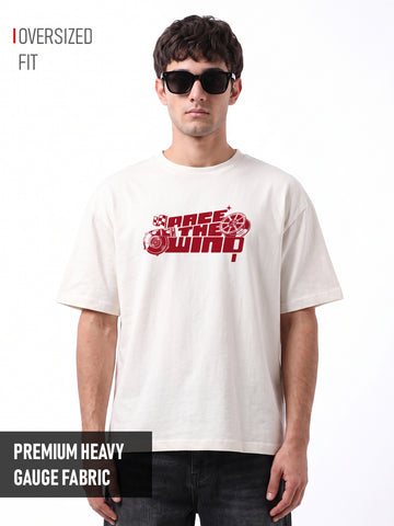 Race the Wind Oversized T-Shirt - Off White