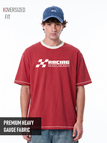 Ready to Race Oversized T-Shirt - Red & White