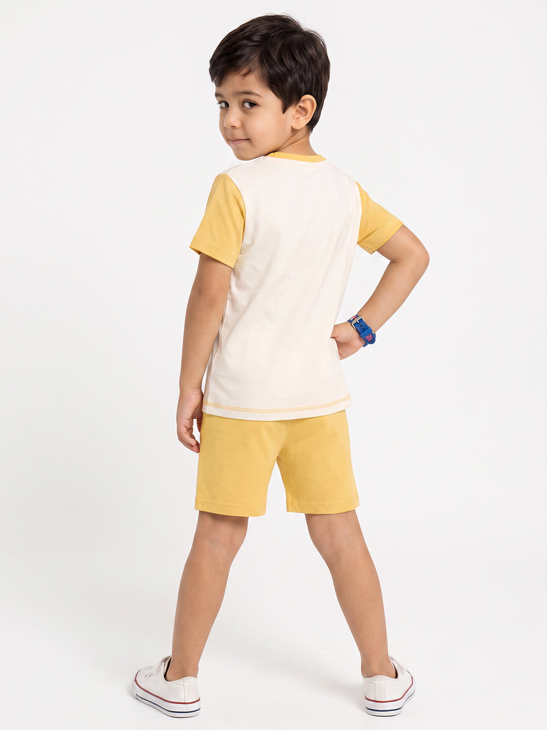 Kids - Retro Games - Off White Yellow Top & Yellow Bottom Set