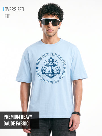 Ride out the Storm Ovesized T-Shirt - Sky Blue