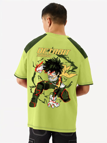 Rise of Deku Printed Anime Oversized T-Shirt - Multi Color