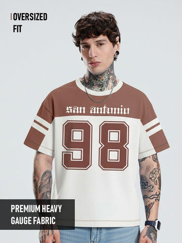 San Antonio Oversized T-Shirt - Rust & Off White