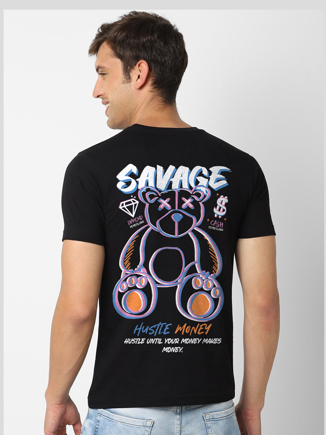 Savage Teddy Half Sleeve T-Shirt