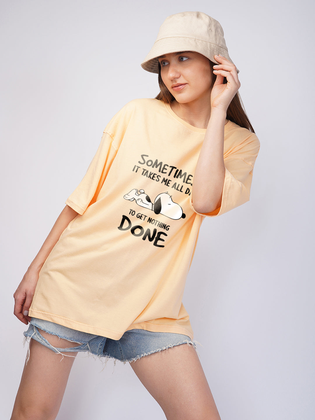 Snoopy Done Women Oversized T-Shirt