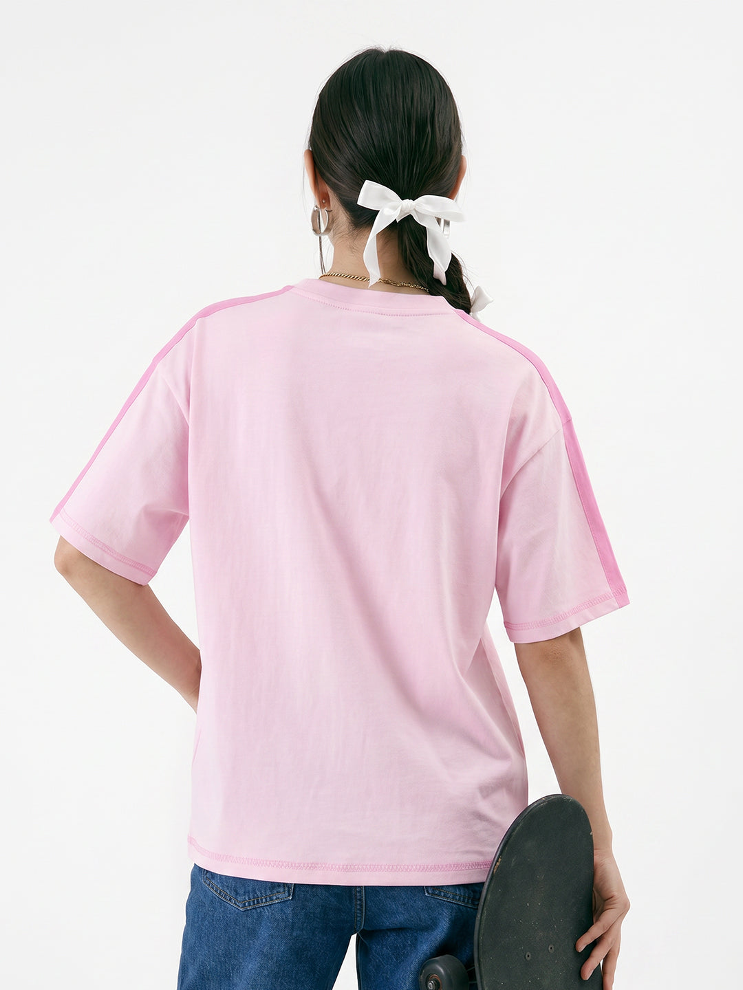 Soft Soul Women Oversized T-Shirt - Light Pink & Pink