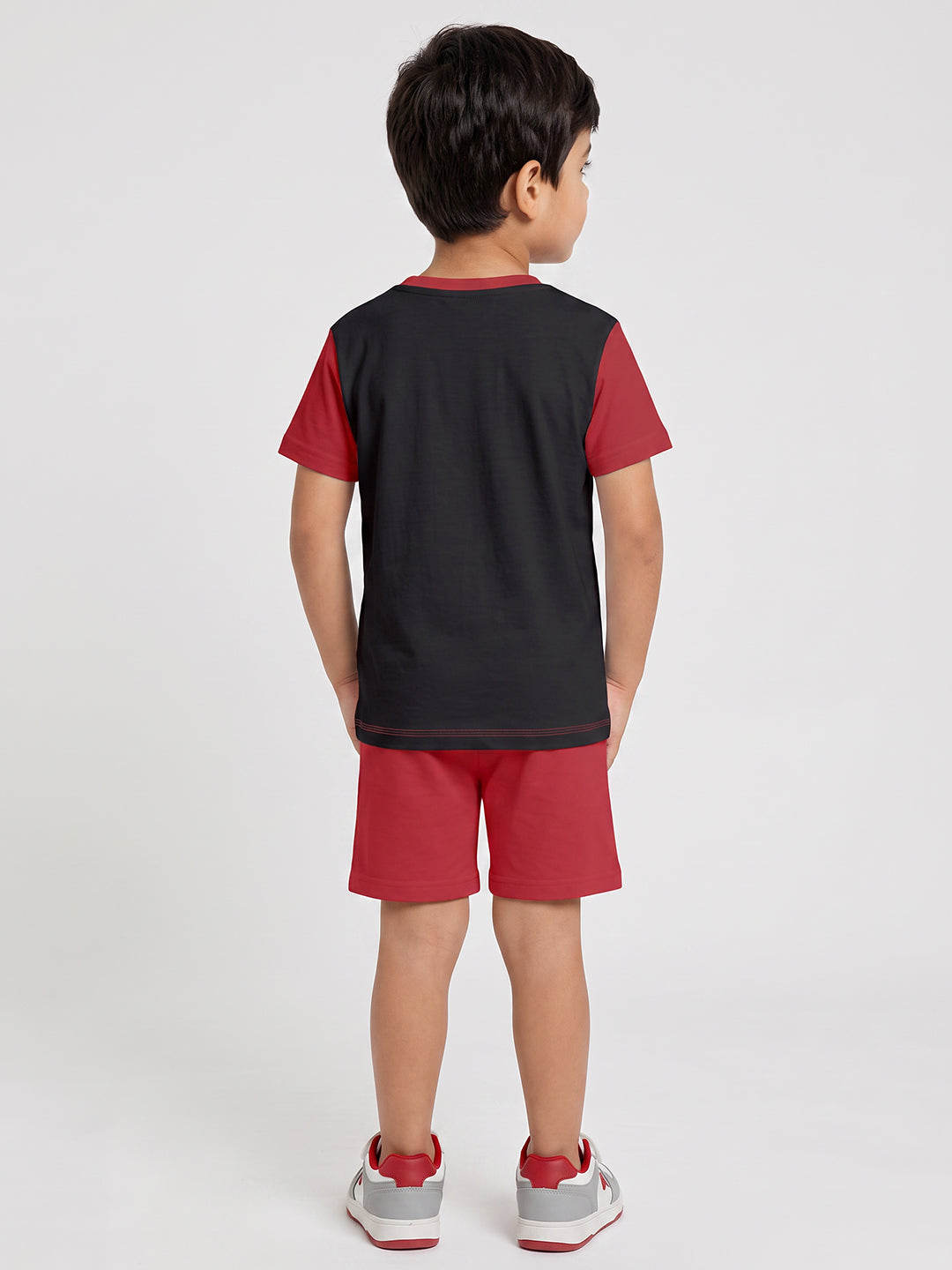 Kids - Space Mission Black Red Top & Red Bottom Set