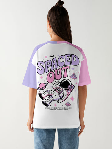Space Out Women Oversized T-Shirt - Multi Color