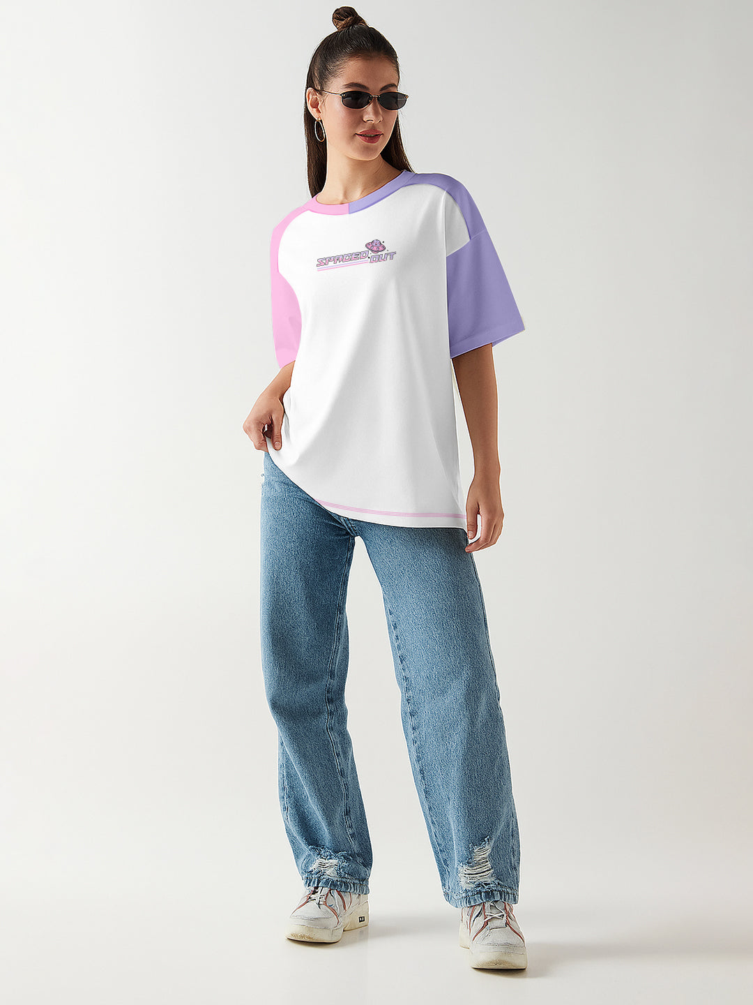 Space Out Women Oversized T-Shirt - Multi Color