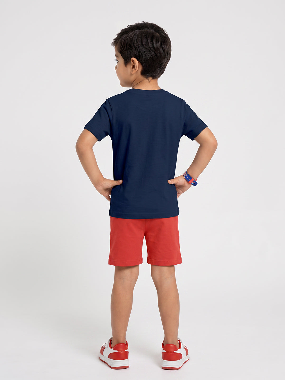 Kids - Space Adventure Navy Blue Top & Red Bottom Set