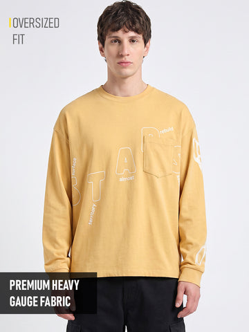Star Surface Territory Full Sleeve Oversized T-Shirt - Yellow