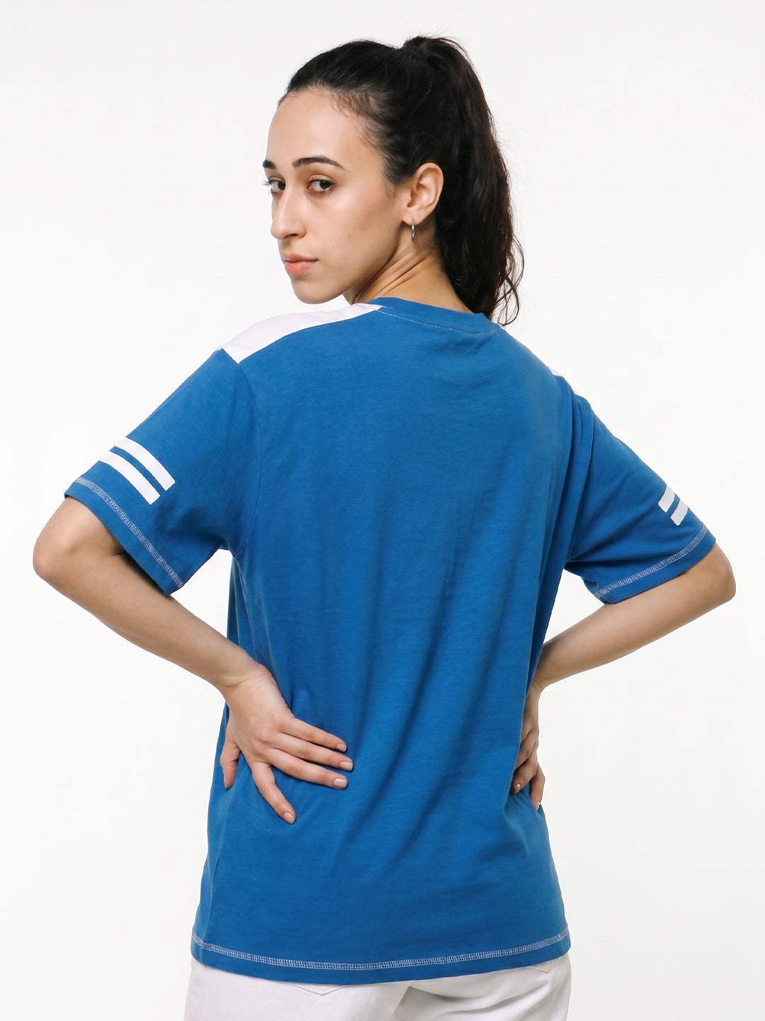 State of Illinois Womens Oversized T-Shirt - Royal Blue & White