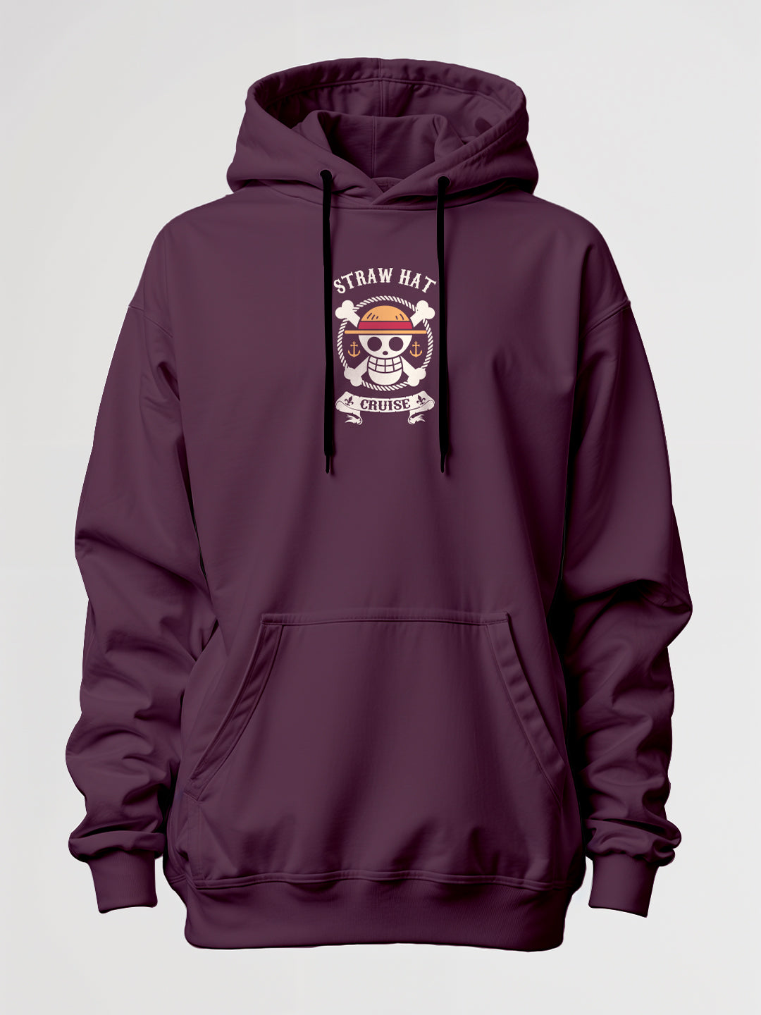 Straw Hat Crew Oversized Hoodie - Wine