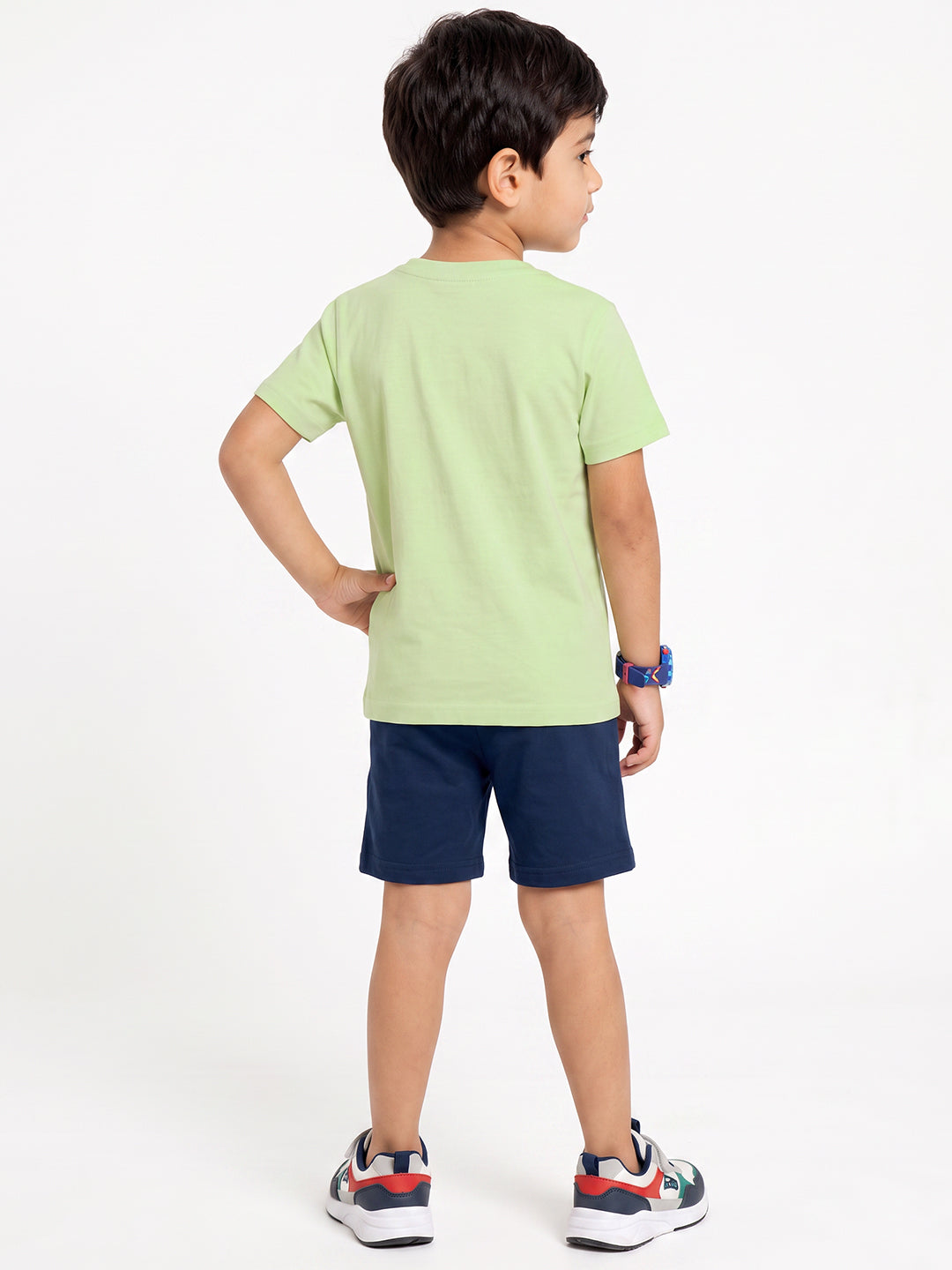 Kids - T-Rex Pista Green Top & Navy Blue Bottom Set