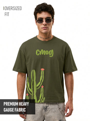 Thorn & Bloom Oversized T-Shirt - Olive Green