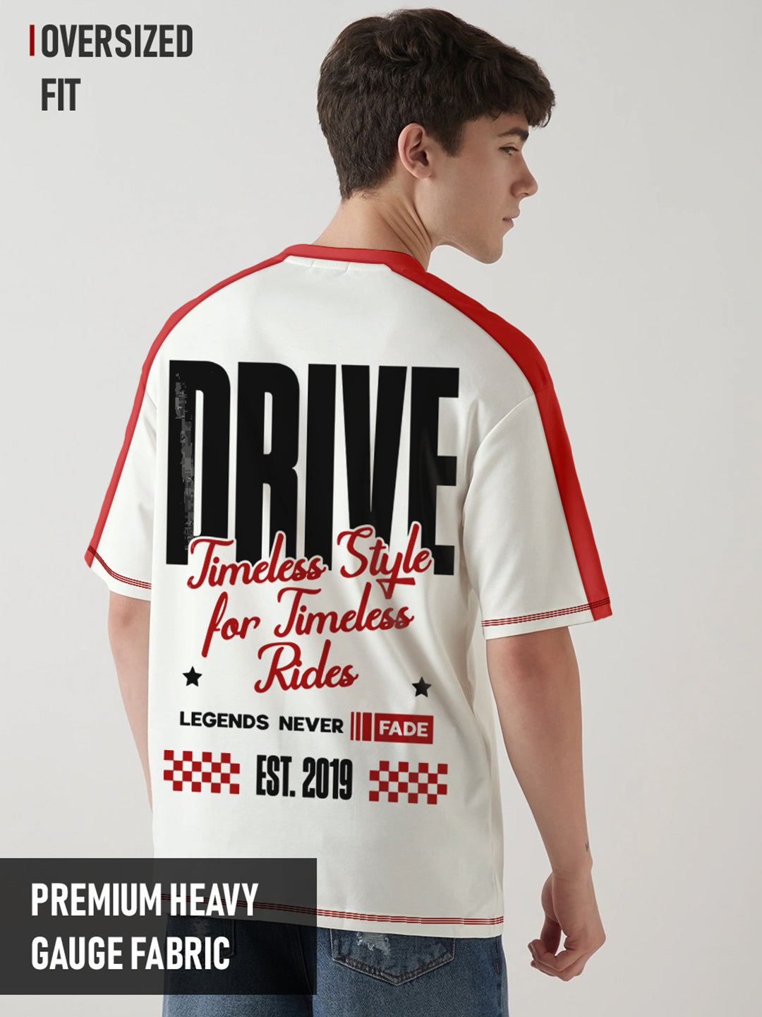 Timesless Drive Team Graphic Printed Oversized T-Shirt - Multi Color