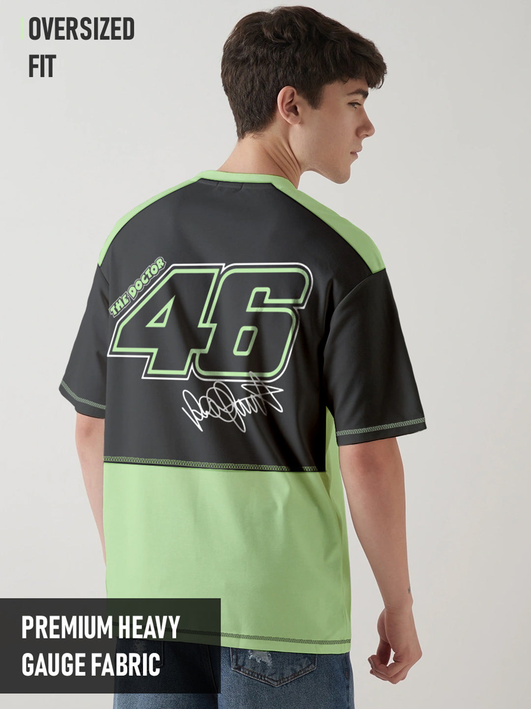 The Doctor VR46 Oversized T-Shirt - Black & Pista Green