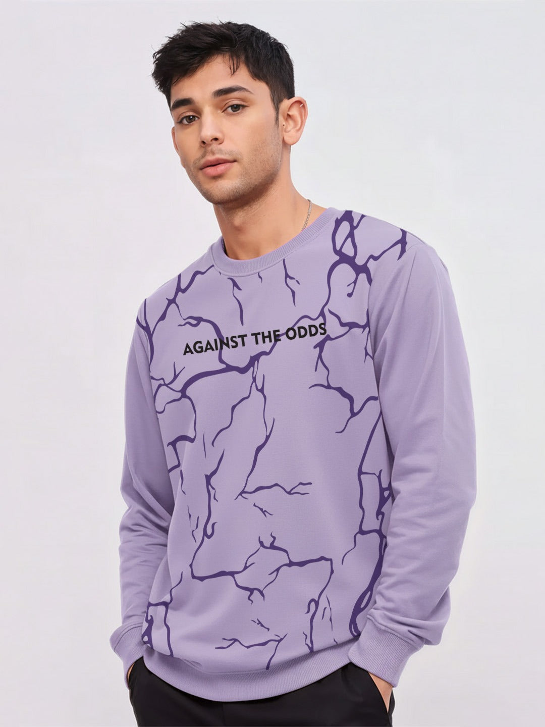 Against the Odds Oversized Sweatshirt - Lilac
