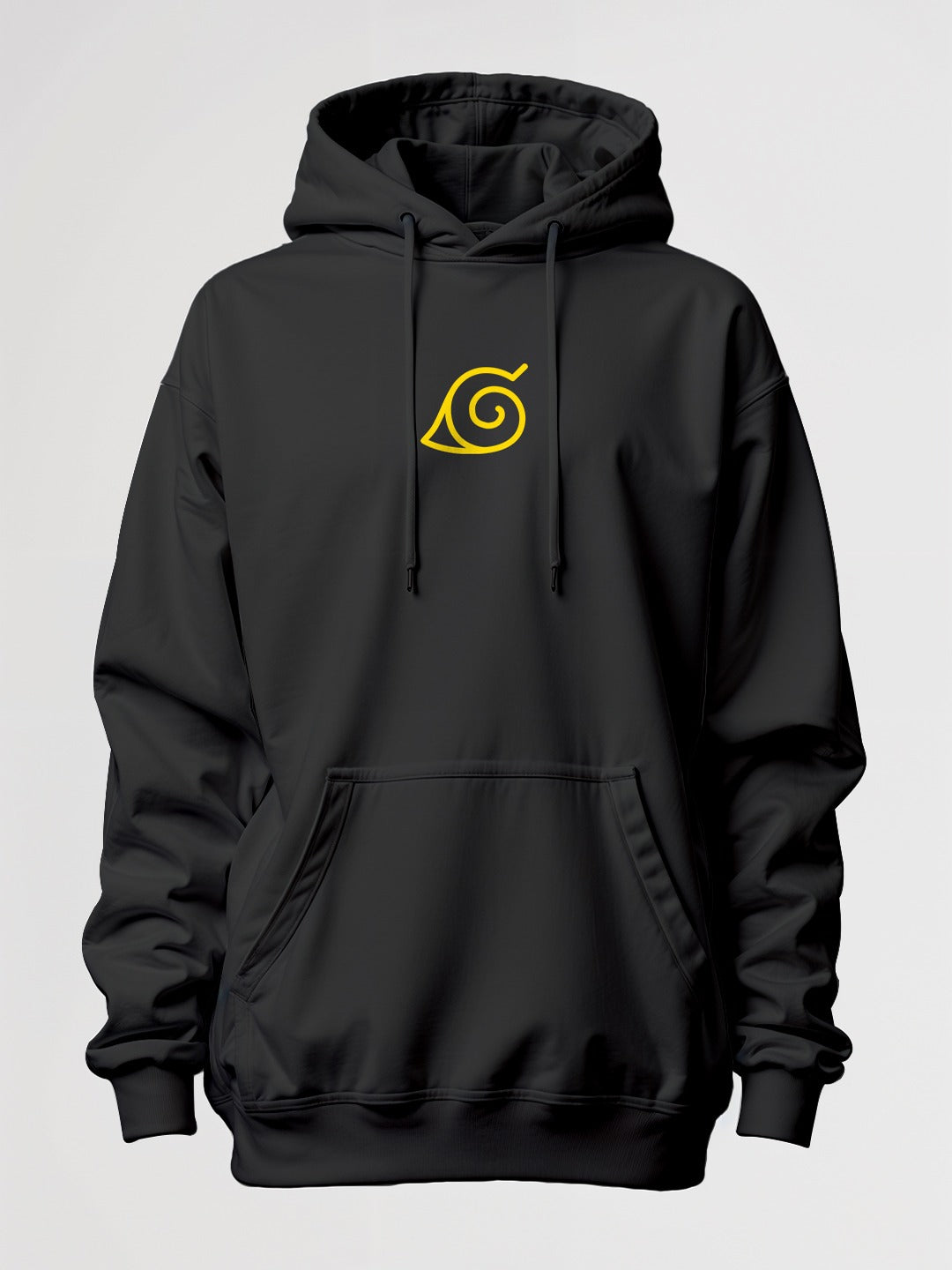 Minato Yellow Flash Ovesized Hoodie - Black