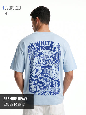 White Nights Oversized T-Shirt - Sky Blue