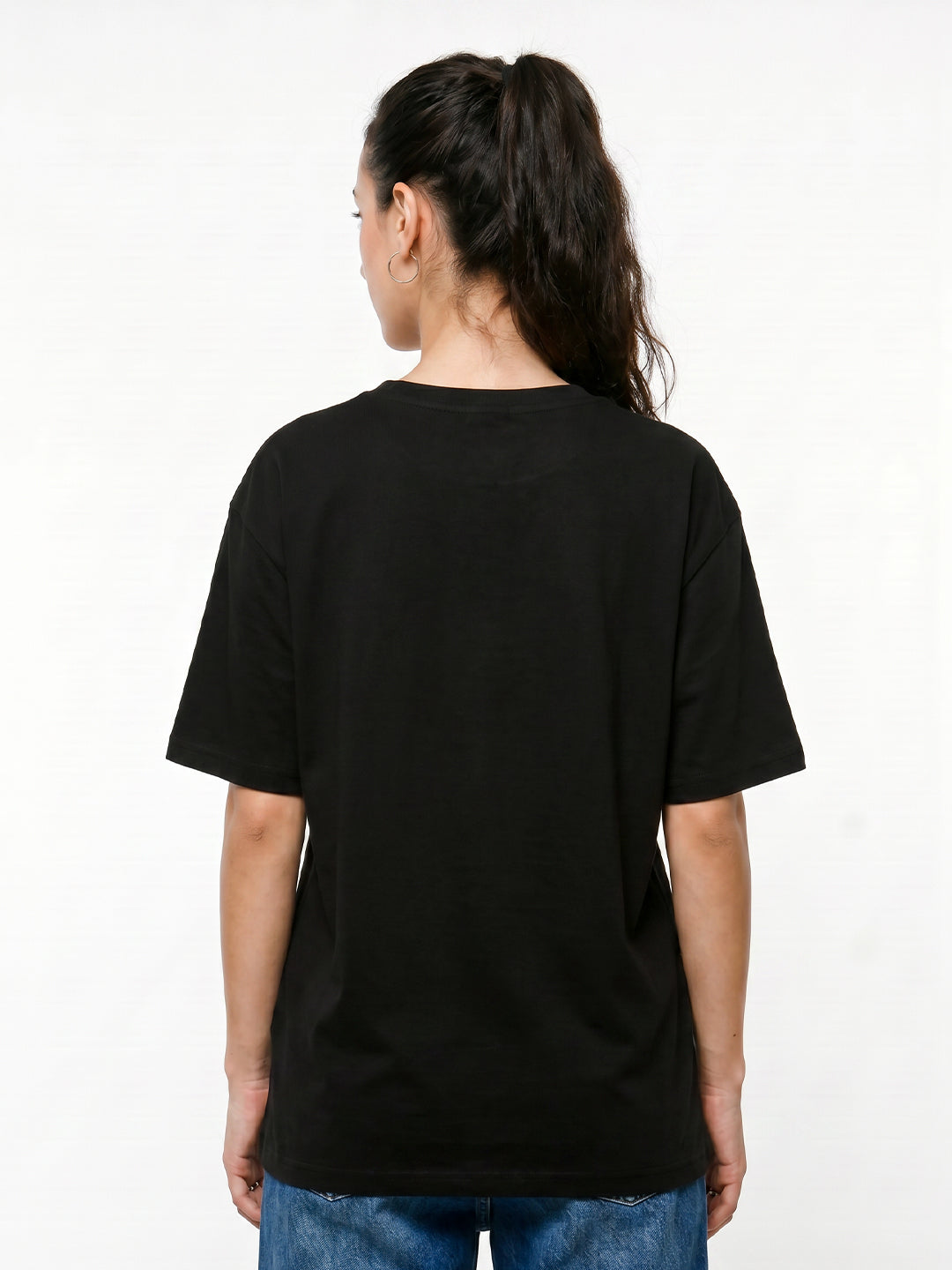 Wild Flower Soul Women Oversized T-Shirt - Black