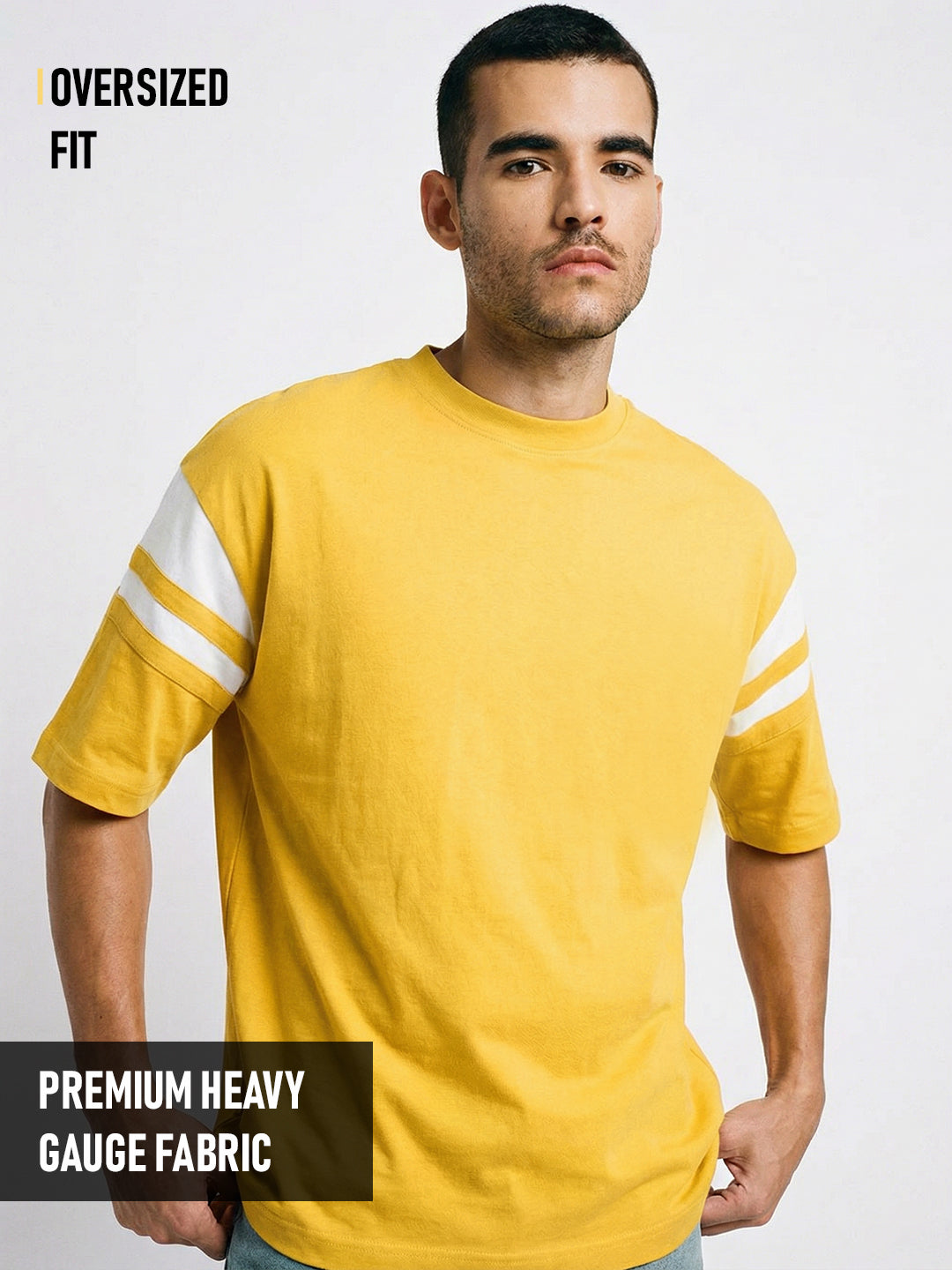 Plain Oversized T-Shirt - Yellow & White
