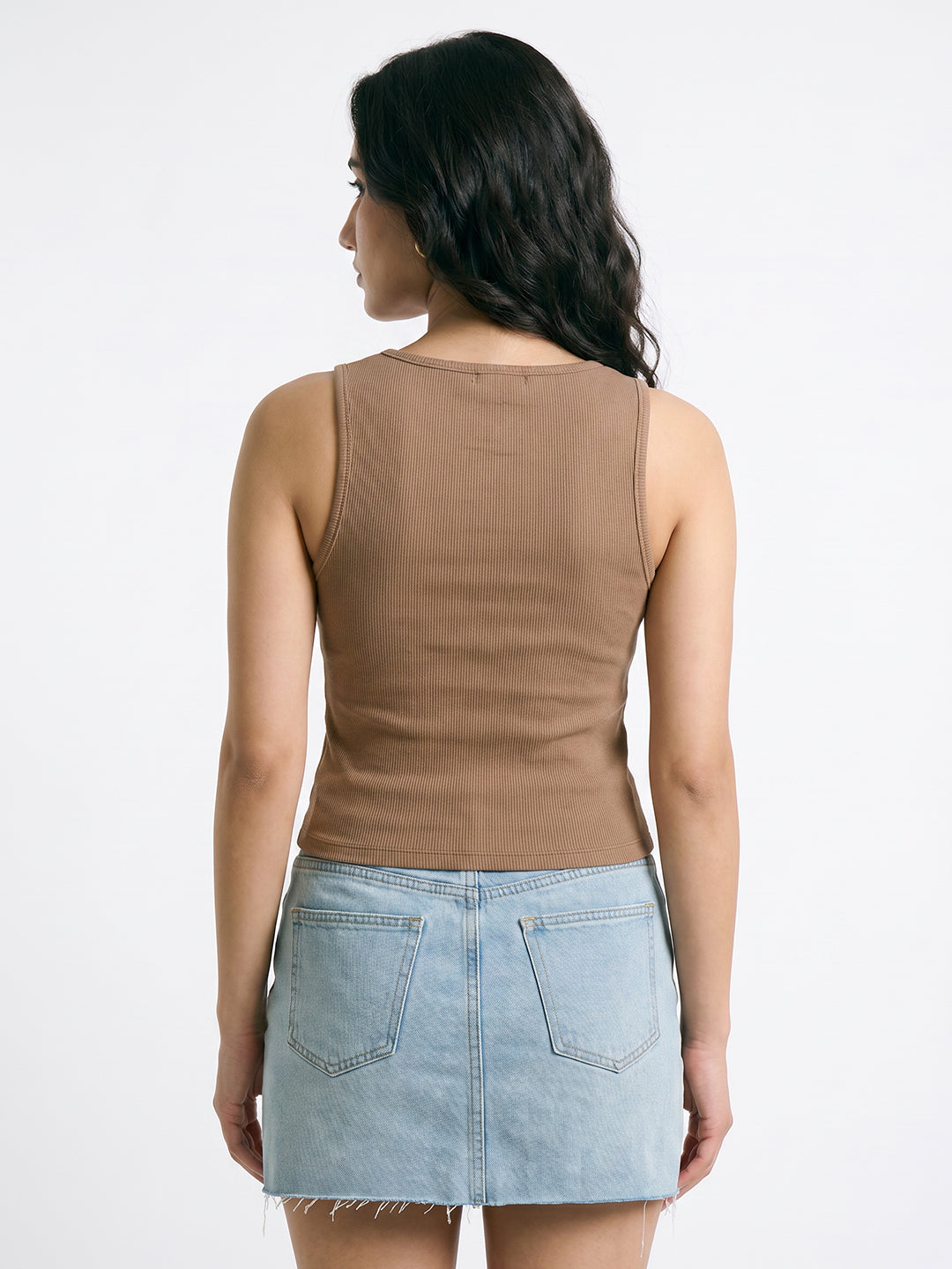 Women's Plain Tank Top - Ash Brown