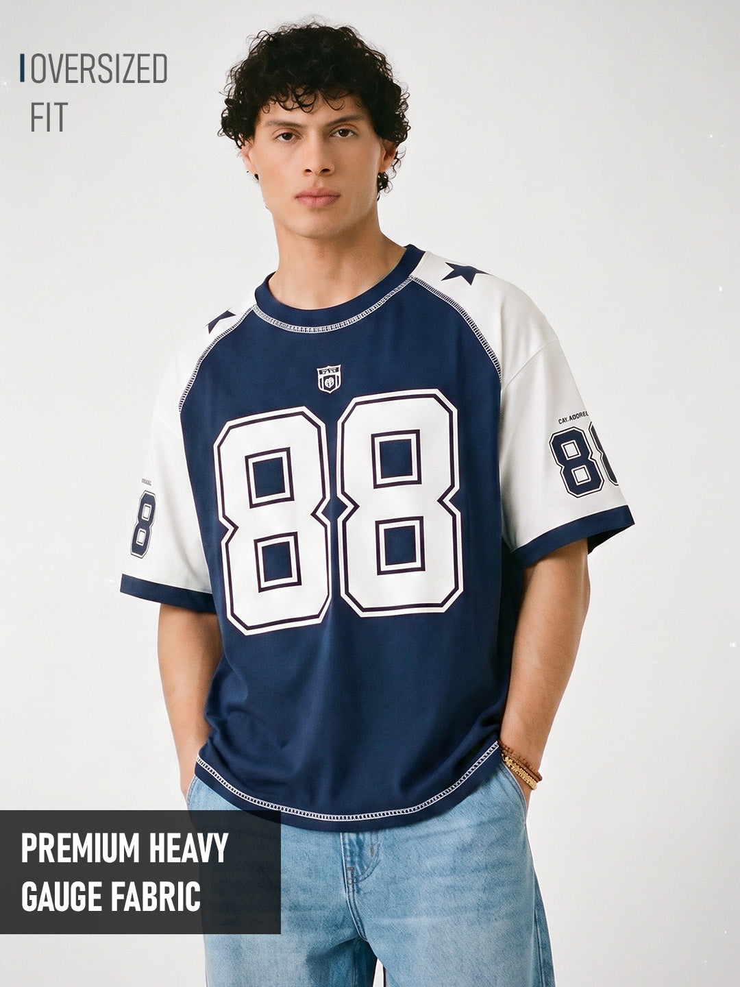 Multi Originals 88 Oversized T-Shirt - Navy Blue & White