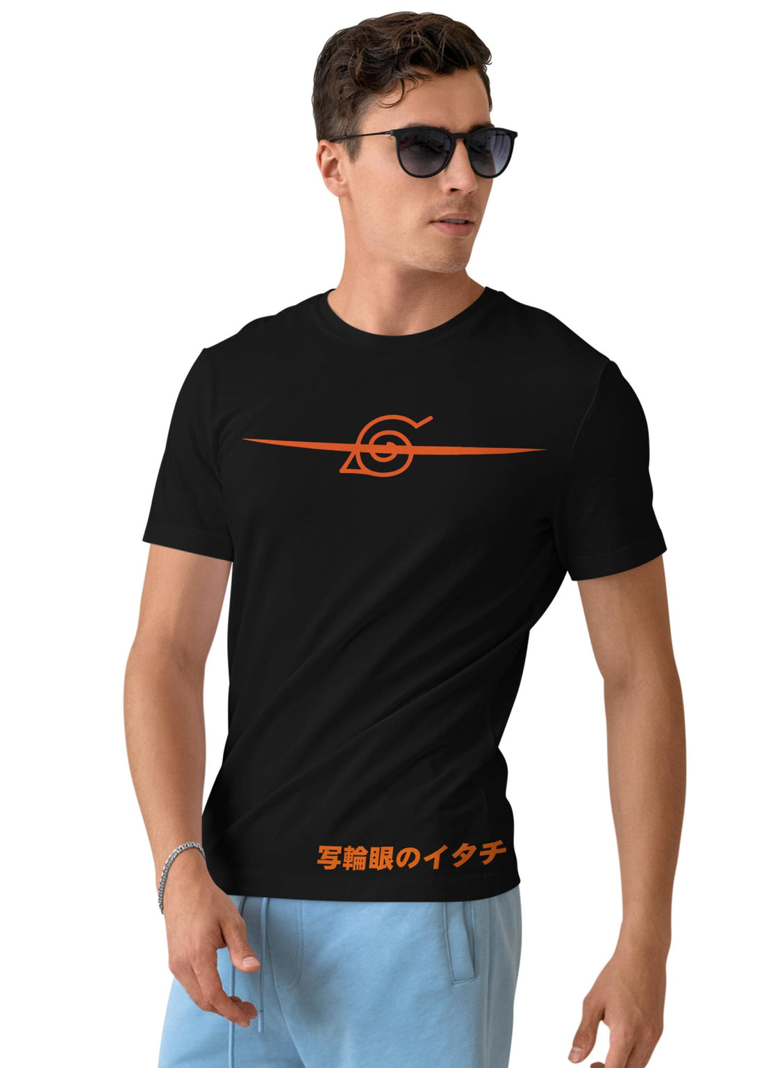 Itachi of the Sharingan - Neon Print Half Sleeve T-Shirt